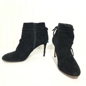 Ann Taylor Black suede leather ankle boots size 7